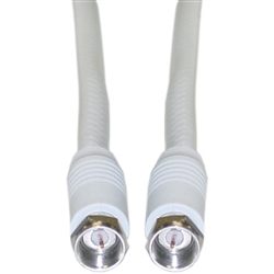 WholesaleCables.com 10X4-01125W 25ft F-pin RG6 Coaxial Cable White F-pin Male UL rated