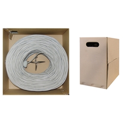 10X6-021TH 1000ft Bulk Cat5e Gray Ethernet Cable Solid UTP  Pullbox