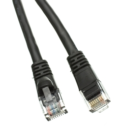 WholesaleCables.com 10X6-02206 6ft Cat5e Black Ethernet Patch Cable Snagless/Molded Boot