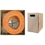 WholesaleCables.com 10X6-031TH 1000ft Bulk Cat5e Orange Ethernet Cable Solid UTP Pullbox