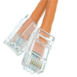 WholesaleCables.com 10X6-13101 1ft Cat5e Orange Ethernet Patch Cable Bootless