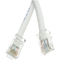 WholesaleCables.com 10X6-19101 1ft Cat5e White Ethernet Patch Cable Bootless