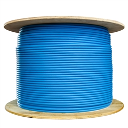WholesaleCables.com 10X6-561TH 1000ft Bulk Shielded Cat5e Blue Ethernet Cable STP (Shielded Twisted Pair) Solid Pullbox