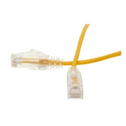 10X8-88105   5ft Slim Cat6 Ethernet Patch Cable Snagless Boot Yellow