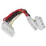 11W3-01208 8inch 4 Pin Molex Power Y Cable 5.25 inch Male to Dual 5.25 inch Female