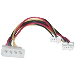 11W3-02210 8inch 4 Pin Molex to Floppy Power Y Cable 5.25 inch Male to Dual 3.5 inch Female