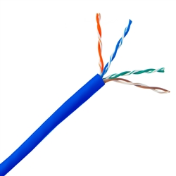 11X8-061TH 1000ft Plenum Cat6 Bulk Cable Blue Solid UTP (Unshielded Twisted Pair) CMP 23 AWG Pullbox