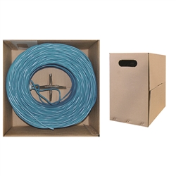 WholesaleCables.com 14X4-061NF 500ft Bulk Dual Cat5e and Dual RG6 Quad Shield with Blue Outer Jacket Pullbox