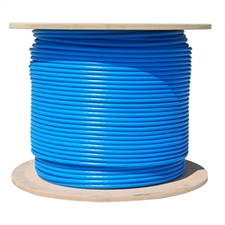 WholesaleCables.com 14X6-061NH 1000ft Plenum Bulk Cat6a Blue Ethernet Cable Solid CMP UTP (Unshielded Twisted Pair) 500Mhz 23 AWG Spool