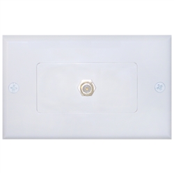 WholesaleCables.com 200-253WH White Decora Wall Plate with F-pin Coupler F-pin Female