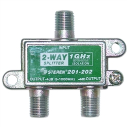 WholesaleCables.com 201-202 F-pin Coaxial Splitter 2 way 1 GHz 90 dB