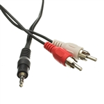 WholesaleCables.com 2RCA-STE-1 1ft 3.5mm Stereo to RCA Audio Cable 3.5mm Stereo Male to Dual RCA Male (Right and Left)