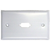 301-1-9 Wall Plate White 1 Port fits DB9 or HD15 (VGA) Painted Stainless Steel