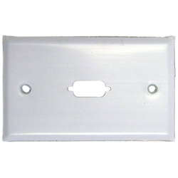 301-1-9 Wall Plate White 1 Port fits DB9 or HD15 (VGA) Painted Stainless Steel