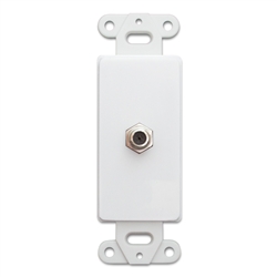 301-1000 Decora Wall Plate Insert White F-pin Coaxial Coupler F-pin Female