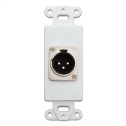 301-1004 Decora Wall Plate Insert White XLR Male to Solder Type