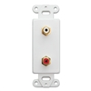 301-2002 Decora Wall Plate Insert White RCA Stereo Couplers (Red/White) 2 RCA Female