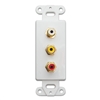 301-3000 Decora Wall Plate Insert White 3 RCA Couplers (Red/White/Yellow) RCA Female