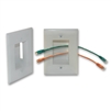 WholesaleCables.com 301-490WH Wall Plate White Recessed for Easy Pass Through of Low Voltage Cable Slim Fit