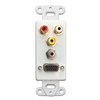 301-5000 Decora Wall Plate Insert White with 1 VGA; 3.5mm Stereo and 3 RCA (Red/White/Yellow) Female Couplers