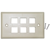 301-6K Keystone Wall Plate Beige 6 Hole Single Gang