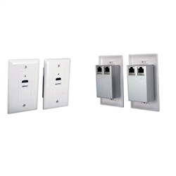 WholesaleCables.com 301-HD101 Wall Plate Set White HDMI Over Cat5e / Cat6 Extension Kit 26 meter (80 foot)