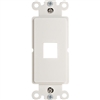 WholesaleCables.com 302-1D-W Decora Wall Plate Insert White 1 Keystone Jack Single Gang