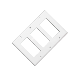 WholesaleCables.com 302-3-W Wall Plate White Blank Decora Triple Gang