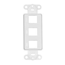 WholesaleCables.com 302-3D-W Decora Wall Plate Insert White 3 Hole for Keystone Jack