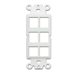 WholesaleCables.com 302-6D-W Decora Wall Plate Insert White 6 Hole for Keystone Jack