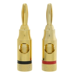 30C3-3168B Banana Plug for Speaker Cable Brass Black and Red 2 Piece