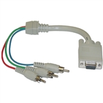 WholesaleCables.com 30H1-50300 1ft VGA to Component Video Adapter HD15 Female to 3 x RCA Male (RGB)