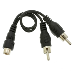 WholesaleCables.com 30R1-03260 6inch RCA Splitter / Adapter RCA Female to Dual RCA Male