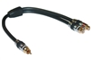 WholesaleCables.com 30R4-03200 1ft Premium RCA Y Cable 24K Gold RCA Male to Dual RCA Female