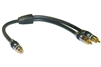 WholesaleCables.com 30R4-03300 1ft Premium RCA Y Cable 24K Gold RCA Female to Dual RCA Male