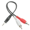 WholesaleCables.com 30S1-01160 6inch 3.5mm Stereo to Dual RCA Audio Adapter Cable 3.5mm Male to Dual RCA Male (Red/White)