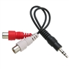 30S1-01360 6inch 3.5mm Stereo to Dual RCA Audio Adapter Cable 3.5mm Male to Dual RCA Female (Red/White)