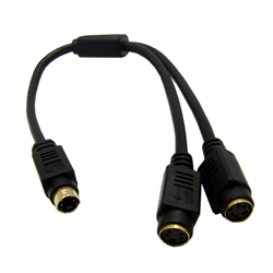 30S2-12101 1ft S-Video Y Cable S-Video (miniDin4) Male to Dual S-Video (miniDin4) Female