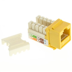 WholesaleCables.com 310-120YL Cat5e Keystone Jack Yellow RJ45 Female to 110 Punch Down