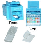 311-120BL Cat5e Keystone Jack Blue Toolless RJ45 Female