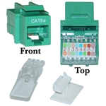 311-120GR Cat5e Keystone Jack Green Toolless RJ45 Female