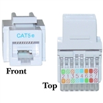 311-120WH Cat5e Keystone Jack White Toolless RJ45 Female
