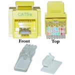 311-120YL Cat5e Keystone Jack Yellow Toolless RJ45 Female