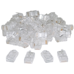 31D0-500HD 100 Pieces Cat5 RJ45 Crimp Connectors for Solid and Stranded Cable 8P8C