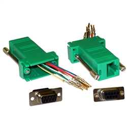 31D1-1740GR Modular Adapter Green DB9 Female to RJ45 Jack