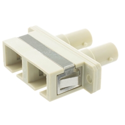 31F1-TC400 Fiber Optic Adapter ST Female to SC Female Duplex Plastic Housing