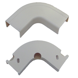 WholesaleCables.com 31R2-001WH 1.25 inch Surface Mount Cable Raceway White Flat 90 Degree Elbow