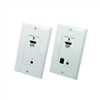 WholesaleCables.com 31V3-24000 Wall Plate HDMI Extender Over Dual Cat5e / Cat6 With Power 50 meter Working Distance