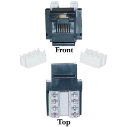 326-120BK Cat6 Keystone Jack Black RJ45 Female to 110 Punch Down