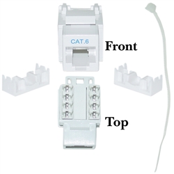 326-120WH Cat6 Keystone Jack White RJ45 Female to 110 Punch Down